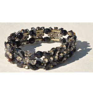 3 for $36 - black rhinestone stretch bracelet (548)